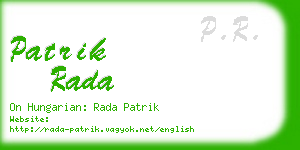 patrik rada business card